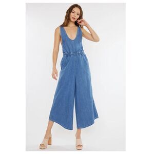 Kancan Sandria Cropped Wide Leg Overalls size medium